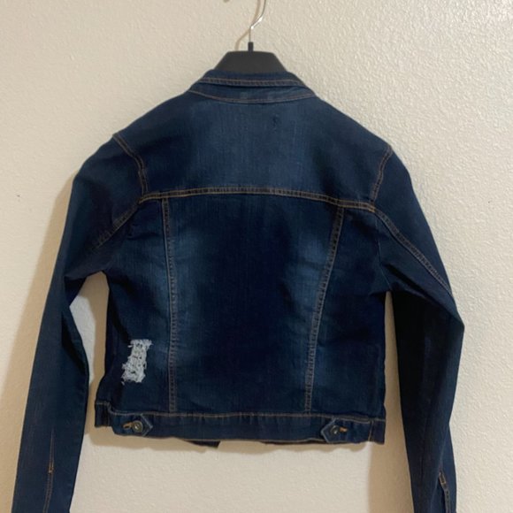 Women's Denim Distressed Jacket - Picture 2 of 2